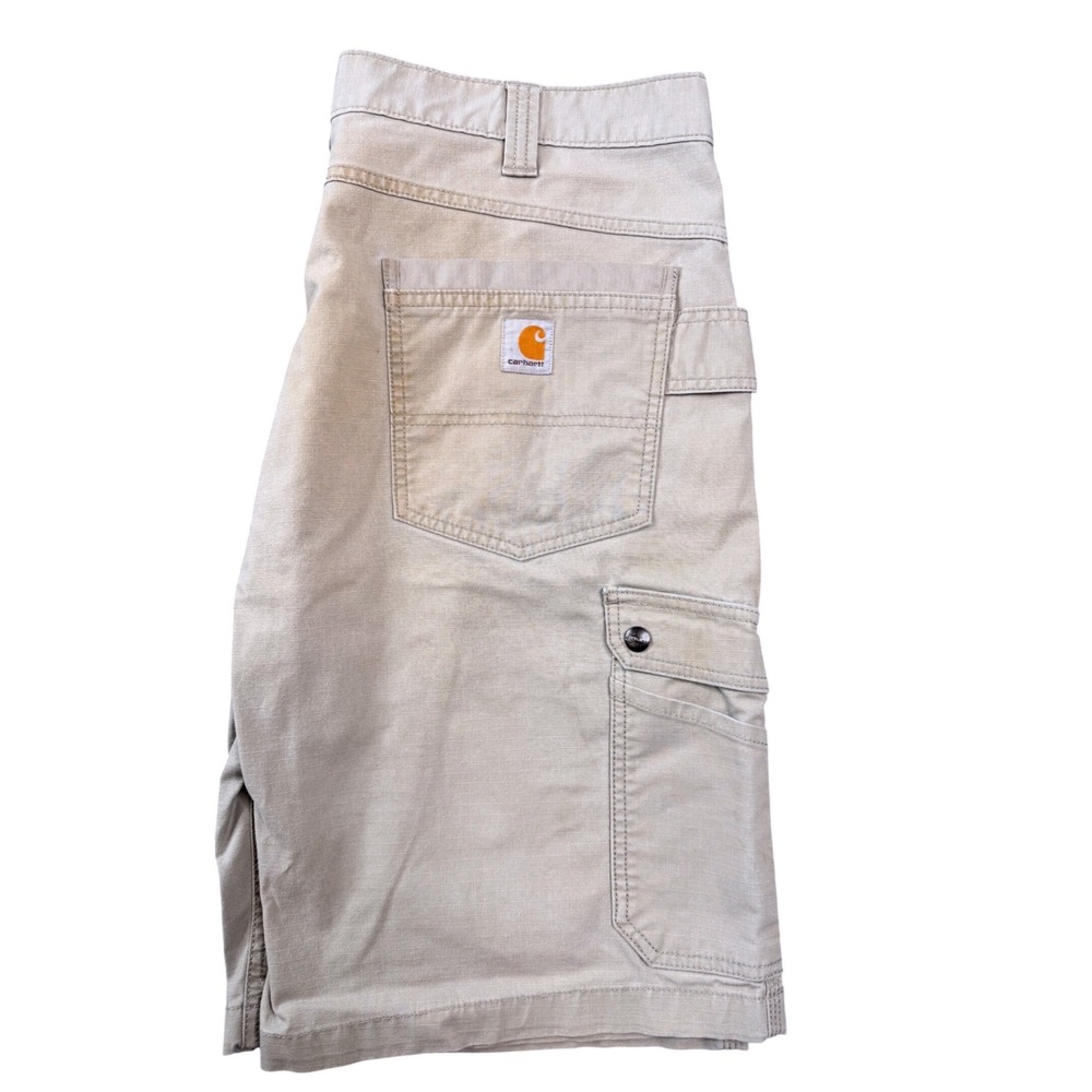 Carhartt Mens 38 Rugged Flex Relaxed Fit Ripstop Cargo Work Shorts Tan BS4727-M